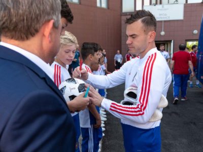 Встреча ФК «Тотем» с Черчесовым, Дзюбой, Акинфеевым